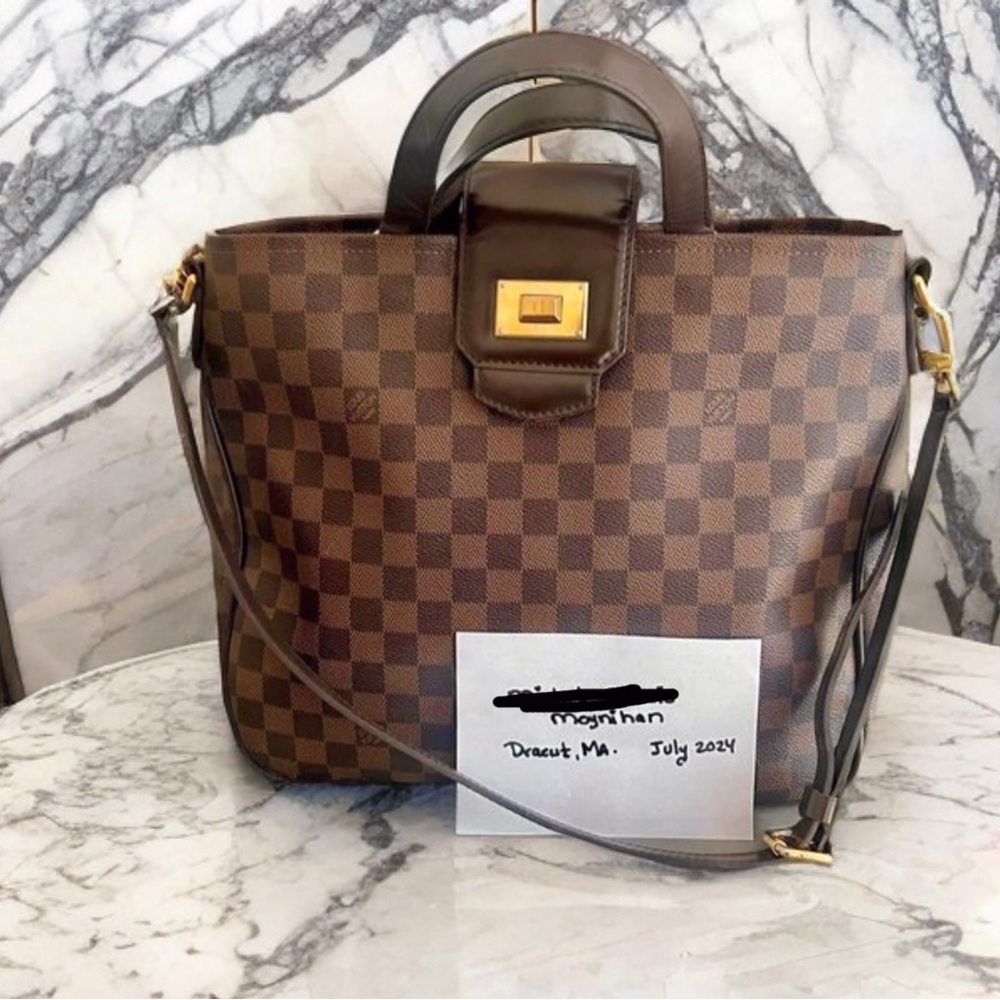 LOUIS VUITTON ‘Damier Ebene Cabas Rosebery’ 2way Bag w/ Removable Shoulder Strap